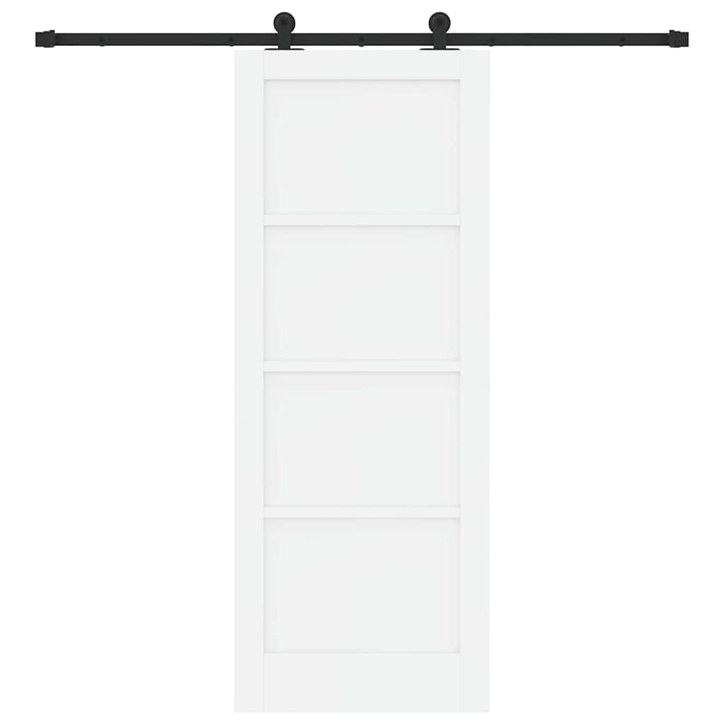Sliding Door Set Manual White and black 30.7 x 79.5 in