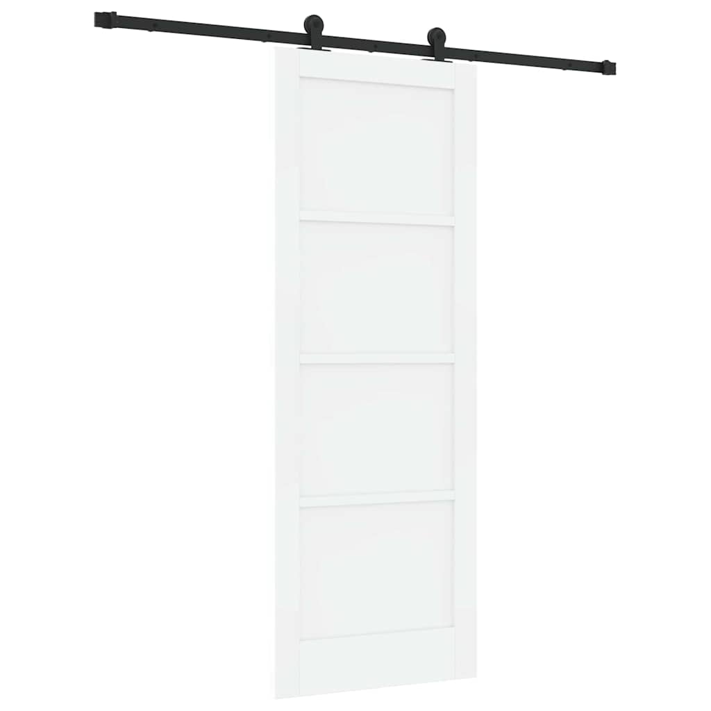 Sliding Door Set Manual White and black 30.7 x 83.1 in