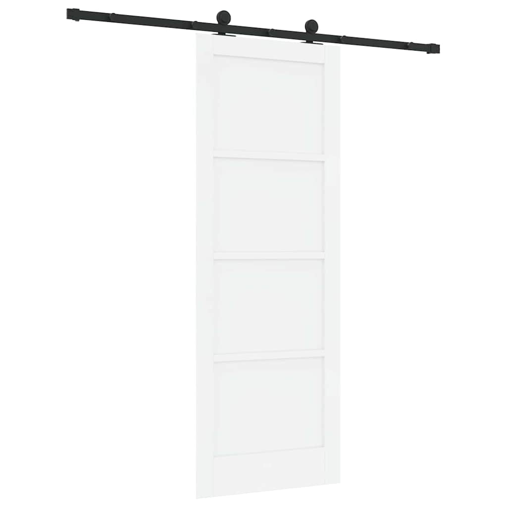 Sliding Door Set Manual White and black 30.7 x 83.1 in