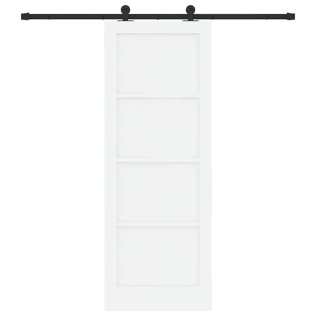Sliding Door Set Manual White and black 30.7 x 83.1 in