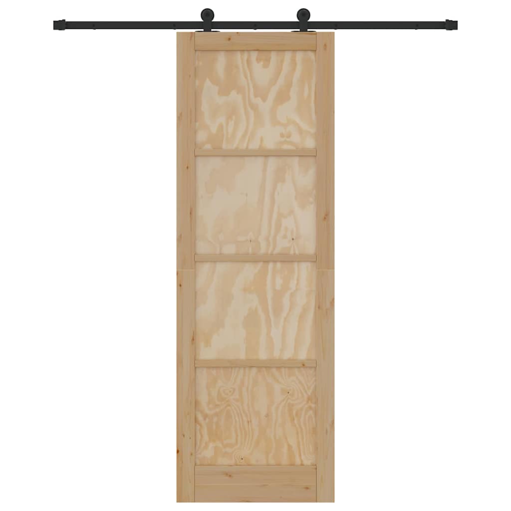 Sliding Door Set Manual natural and black 30.7 x 91.3 in