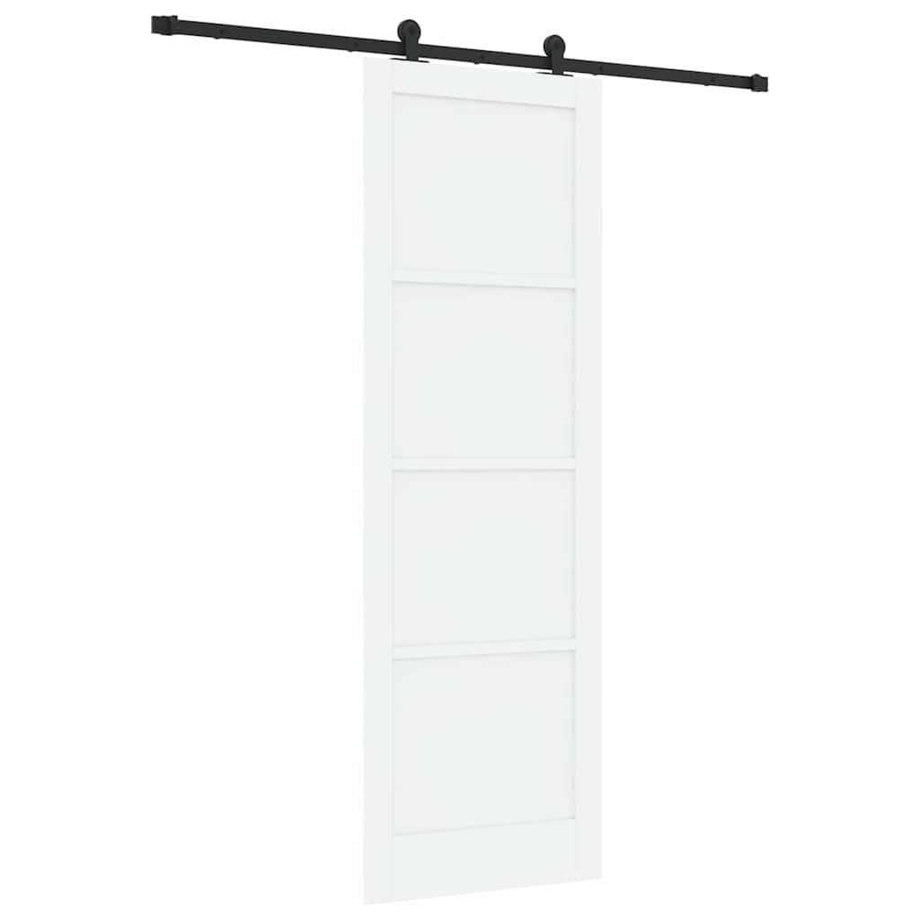 Sliding Door Set Manual White and black 30.7 x 91.3 in