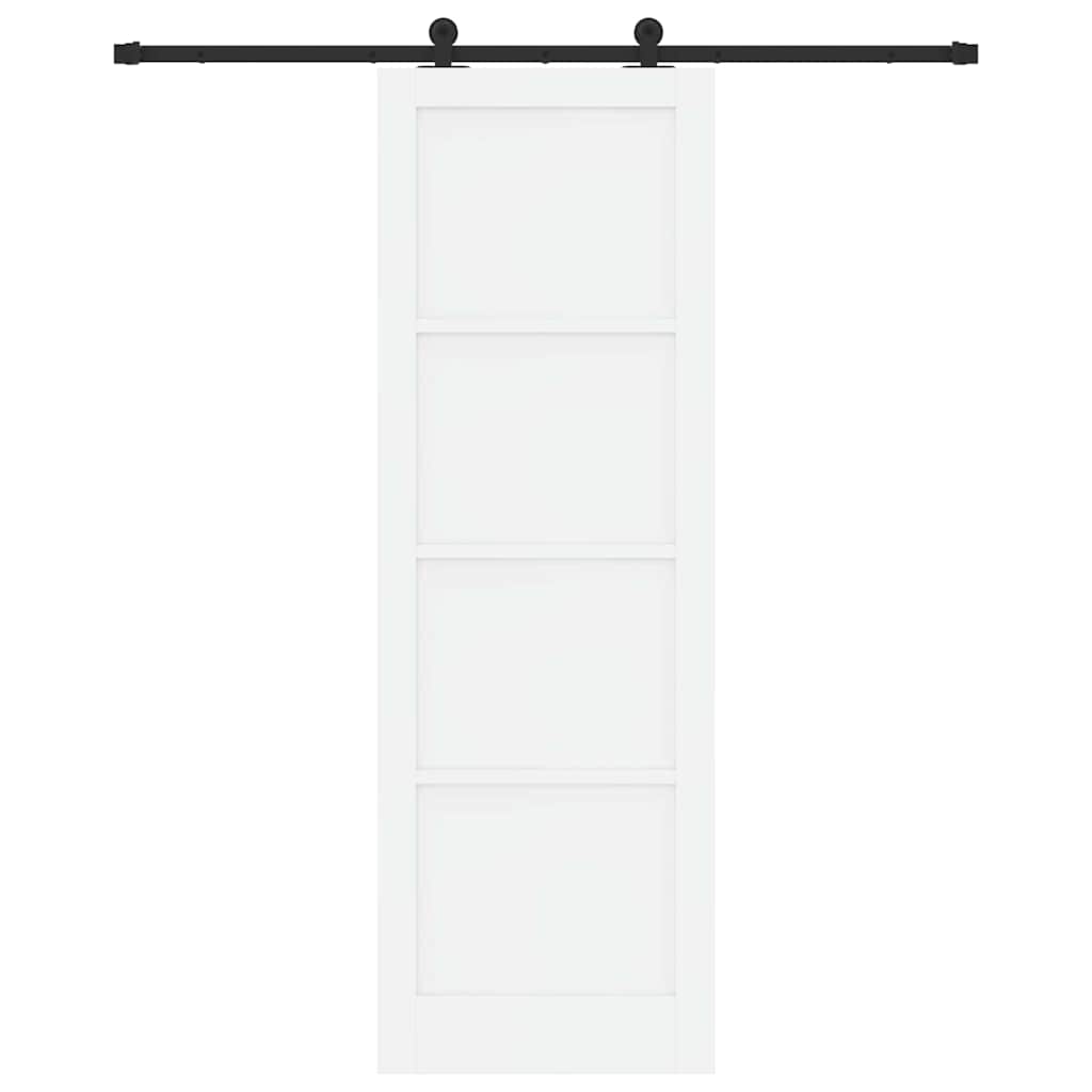 Sliding Door Set Manual White and black 30.7 x 91.3 in