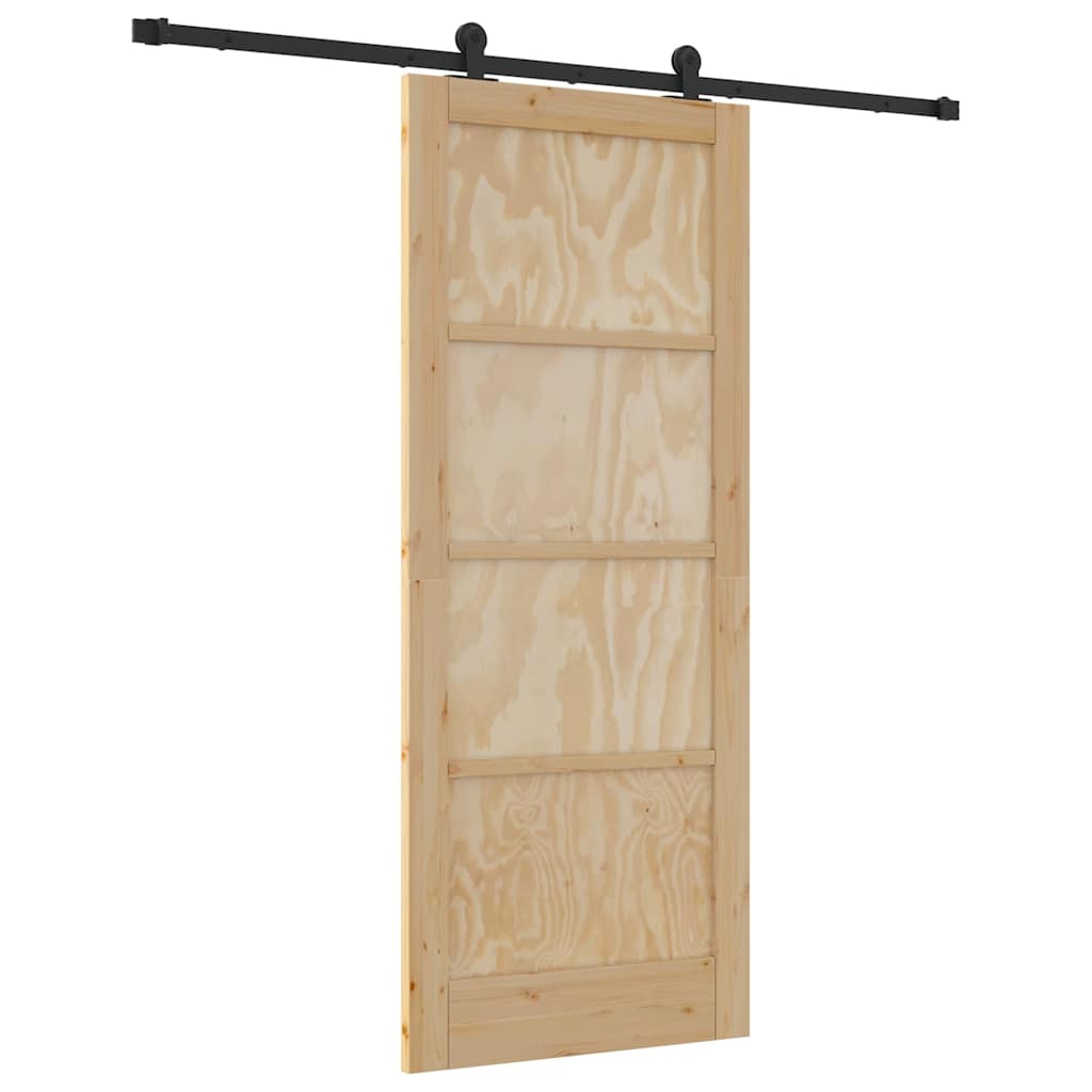 Sliding Door Set Manual natural and black 32.7 x 79.5 in
