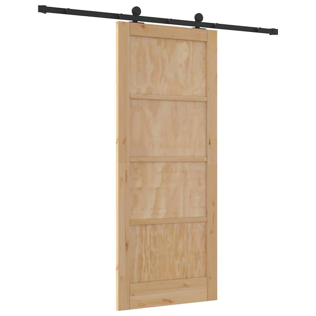 Sliding Door Set Manual natural and black 32.7 x 79.5 in