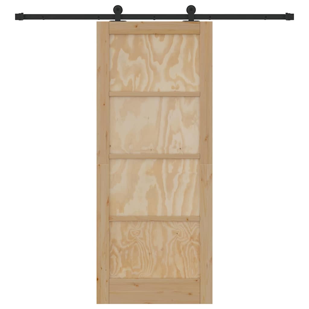 Sliding Door Set Manual natural and black 32.7 x 79.5 in