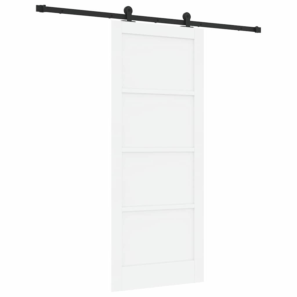 Sliding Door Set Manual White and black 32.7 x 79.5 in