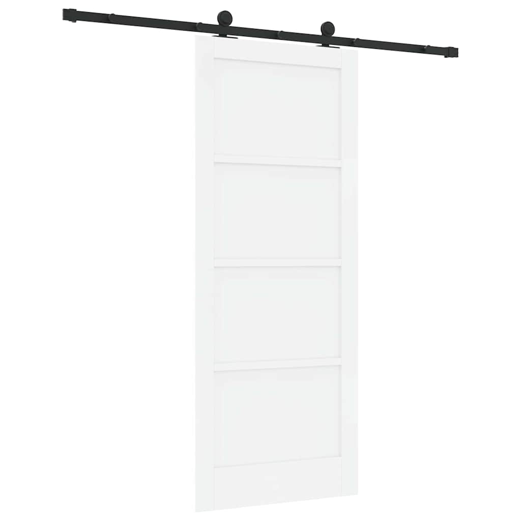 Sliding Door Set Manual White and black 32.7 x 79.5 in