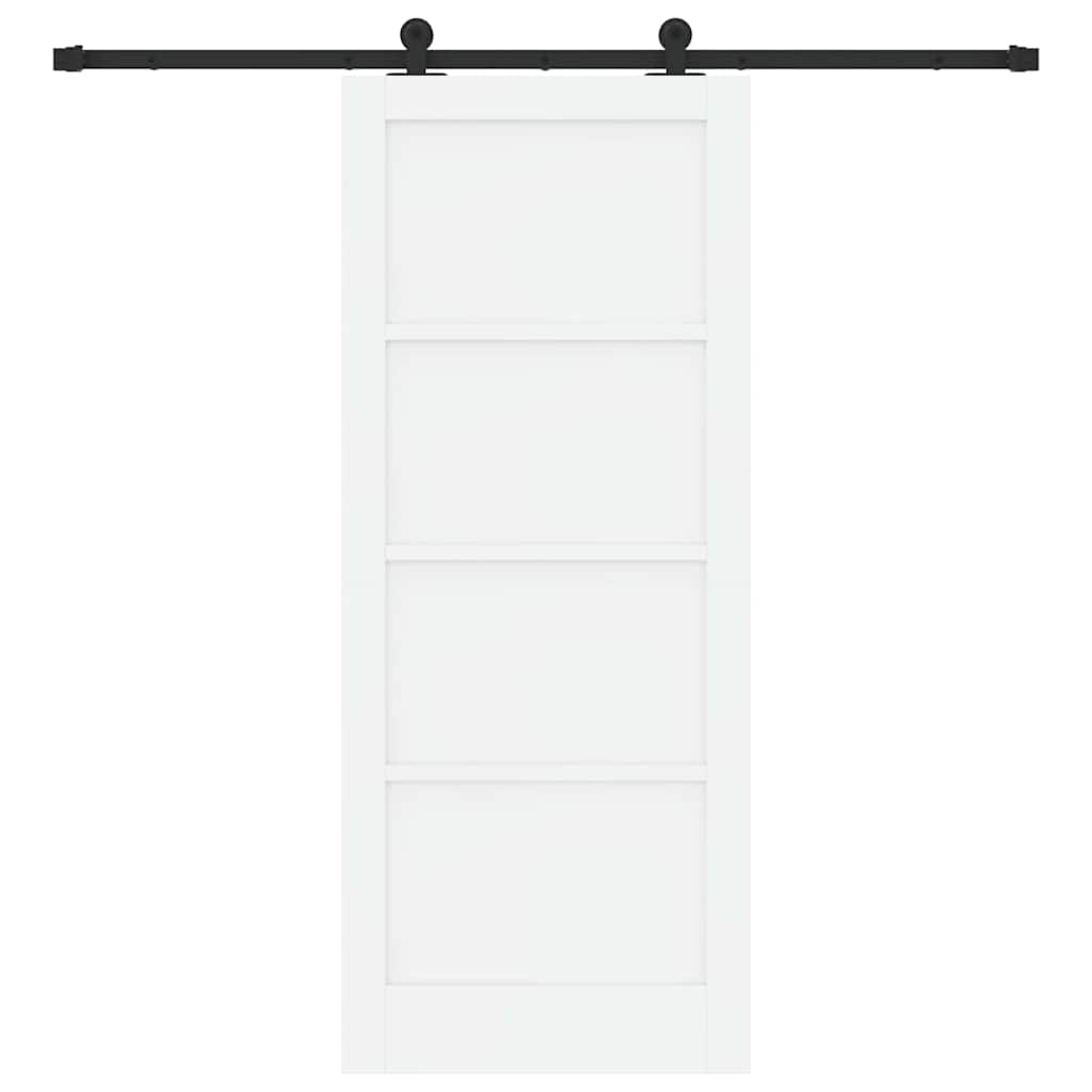 Sliding Door Set Manual White and black 32.7 x 79.5 in