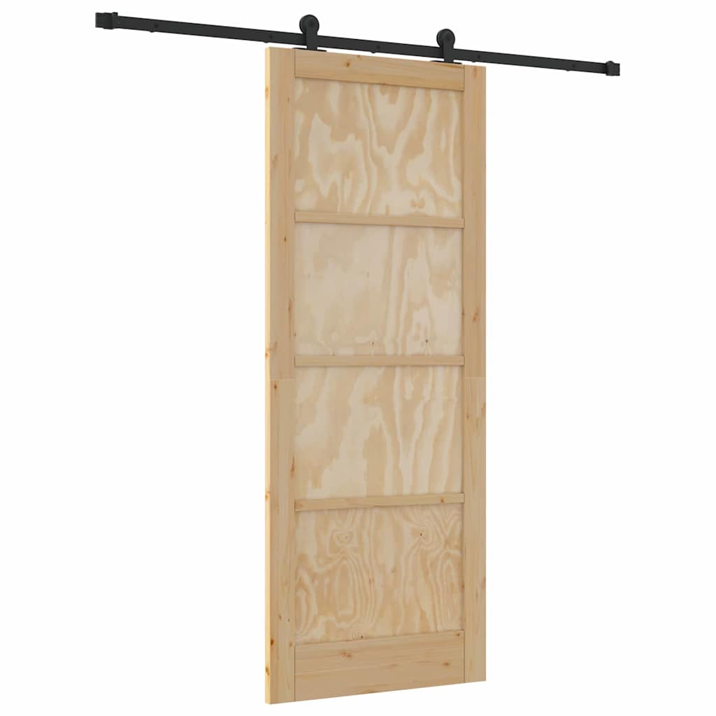 Sliding Door Set Manual natural and black 32.7 x 83.1 in