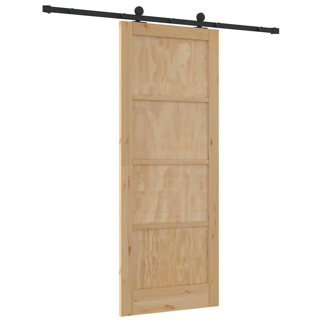 Sliding Door Set Manual natural and black 32.7 x 83.1 in