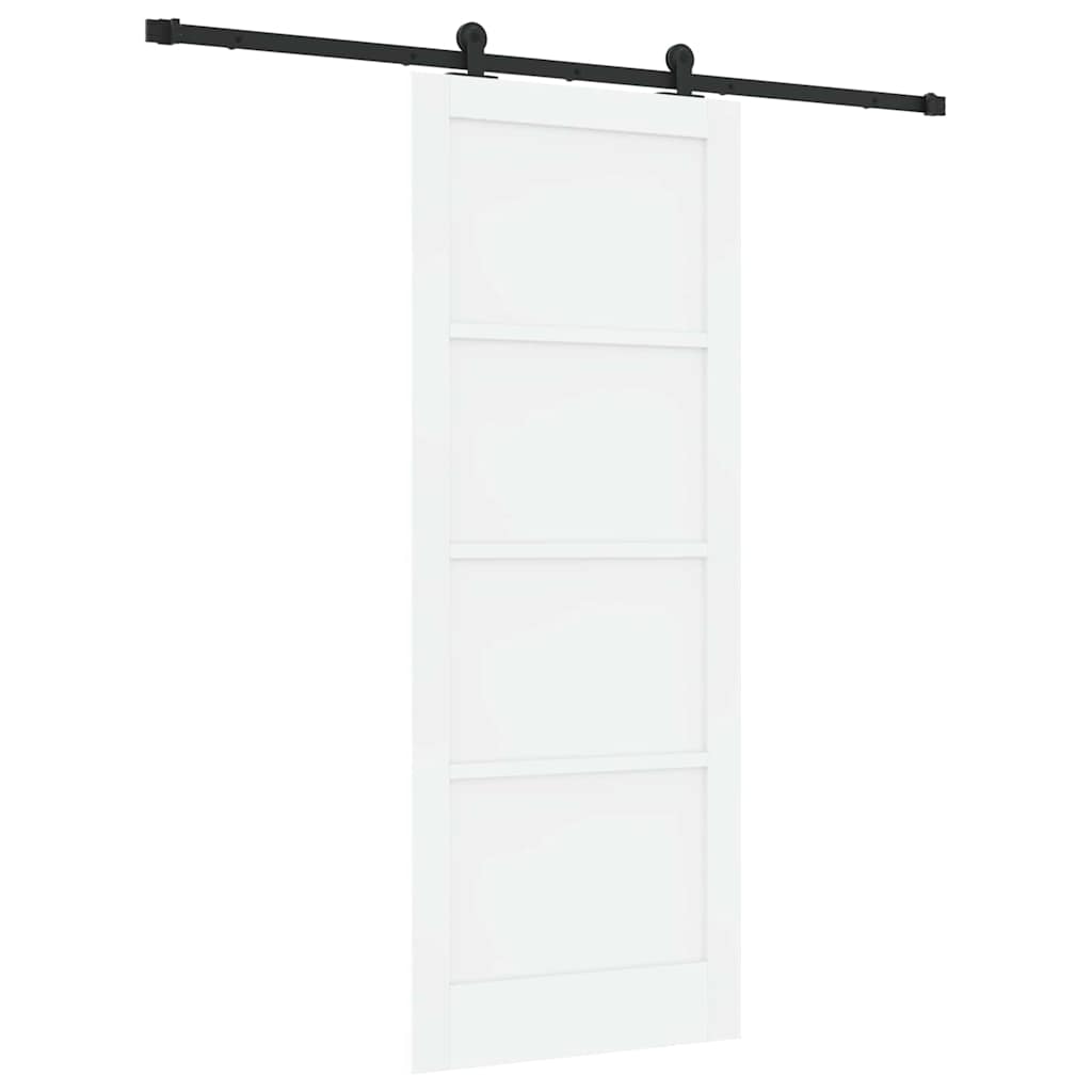 Sliding Door Set Manual White and black 32.7 x 83.1 in