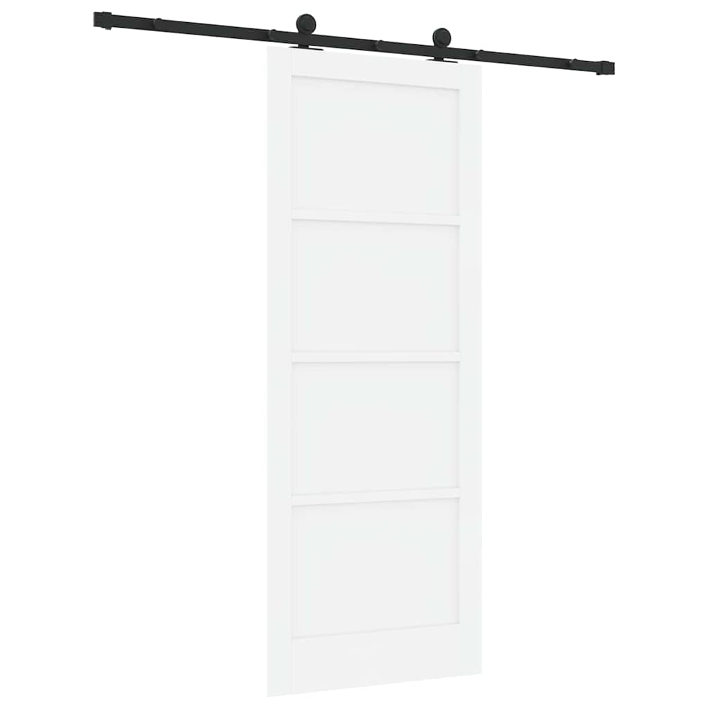 Sliding Door Set Manual White and black 32.7 x 83.1 in