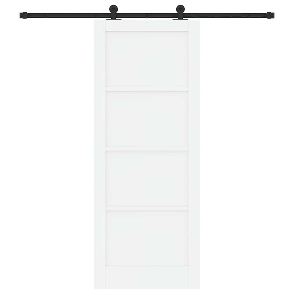 Sliding Door Set Manual White and black 32.7 x 83.1 in