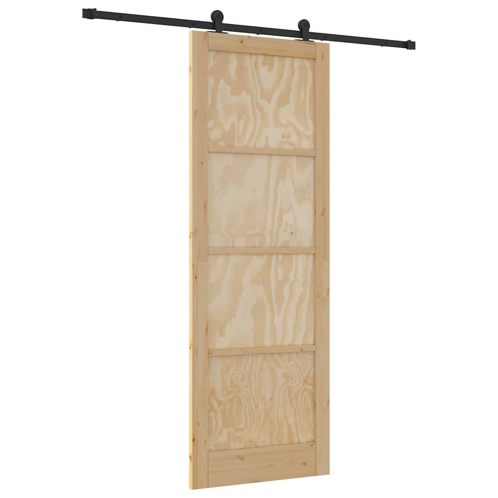 Sliding Door Set Manual natural and black 32.7 x 91.4 in