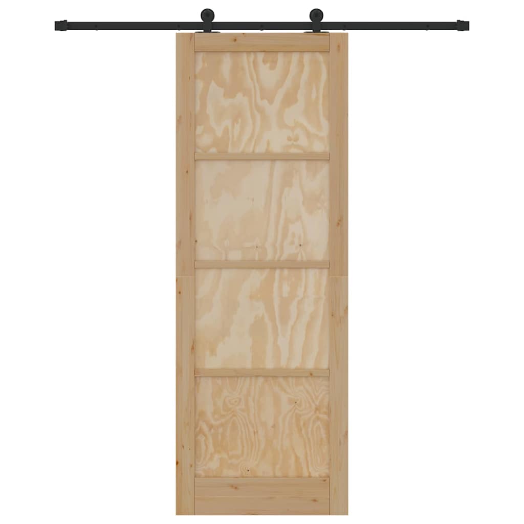 Sliding Door Set Manual natural and black 32.7 x 91.4 in