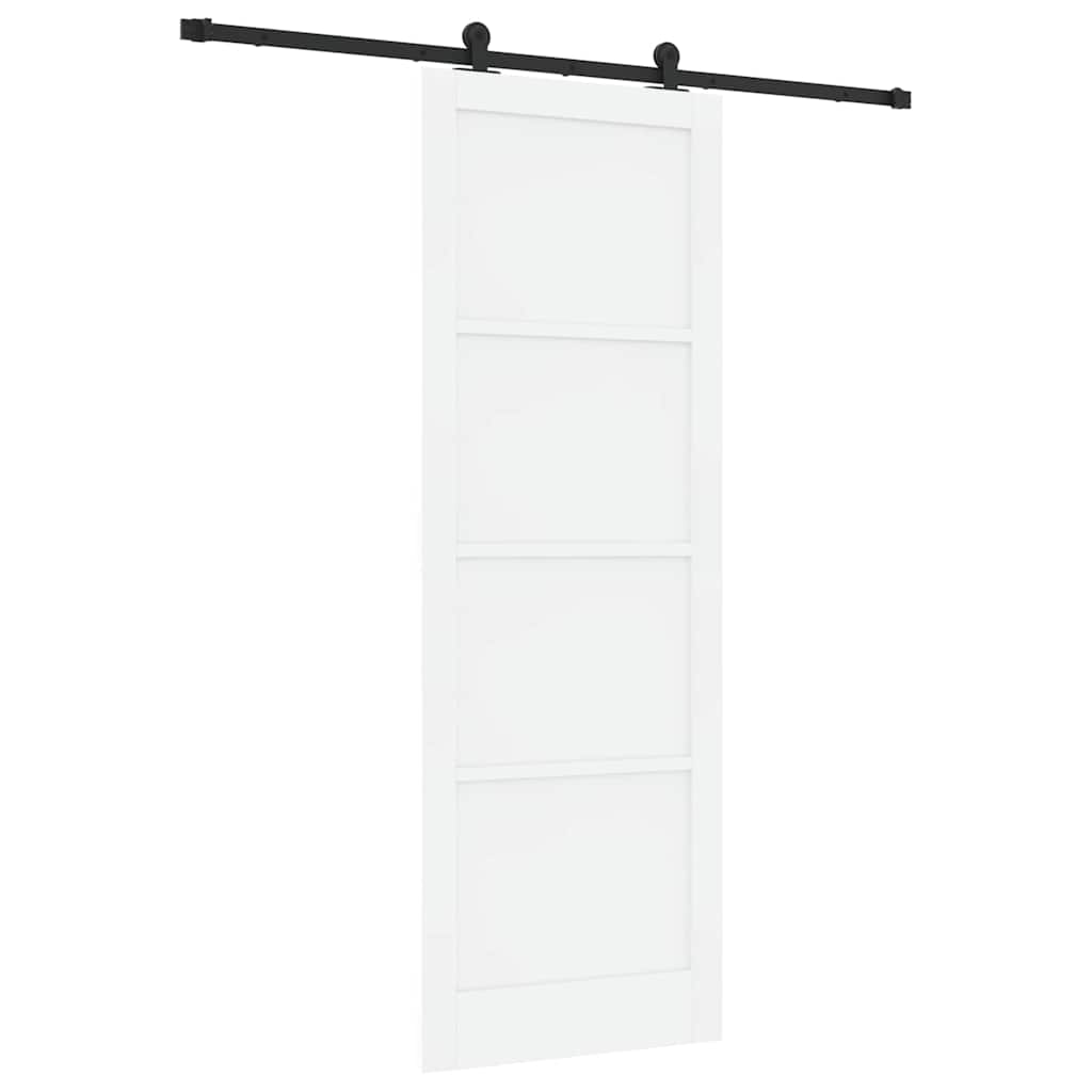 Sliding Door Set Manual White and black 32.7 x 91.4 in