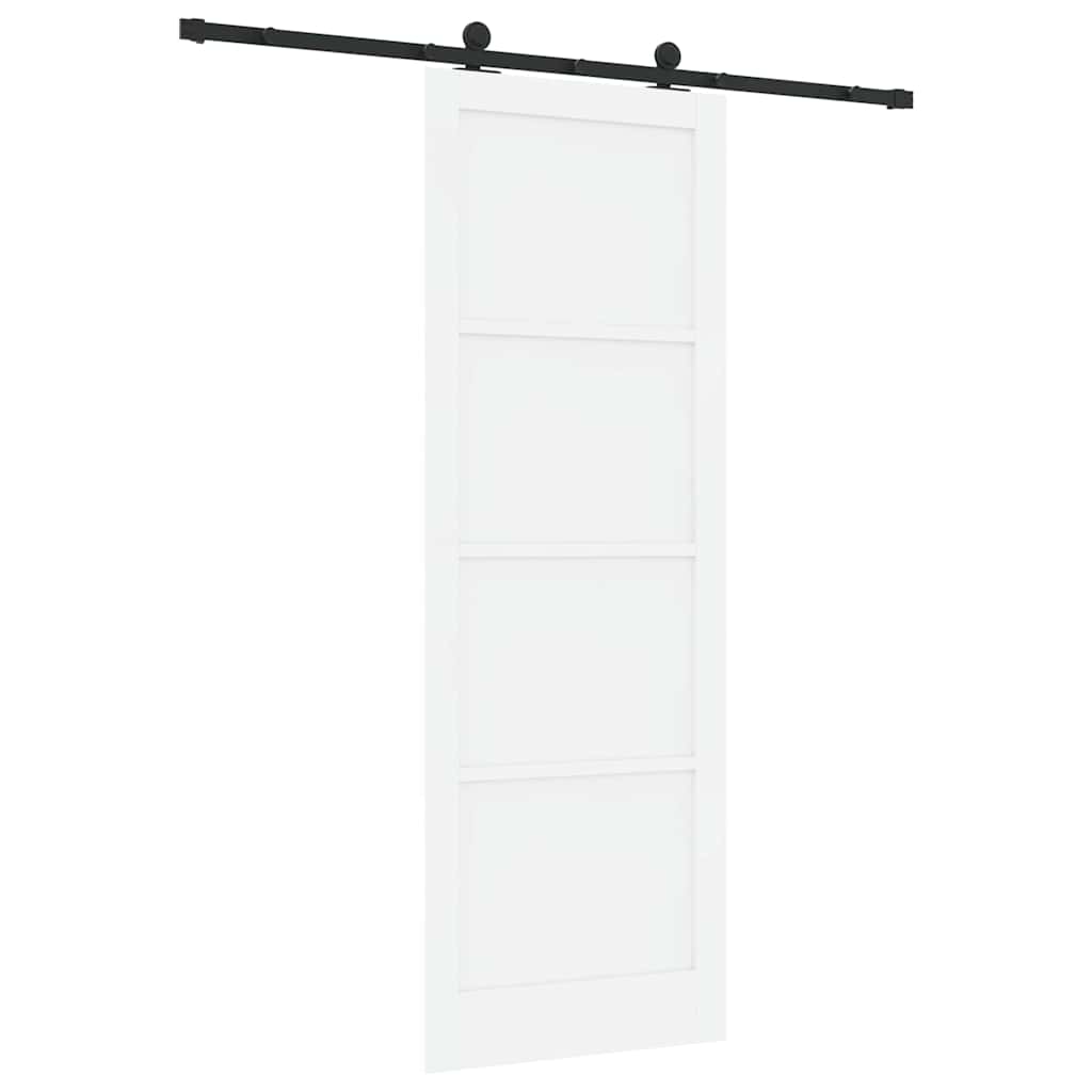 Sliding Door Set Manual White and black 32.7 x 91.4 in
