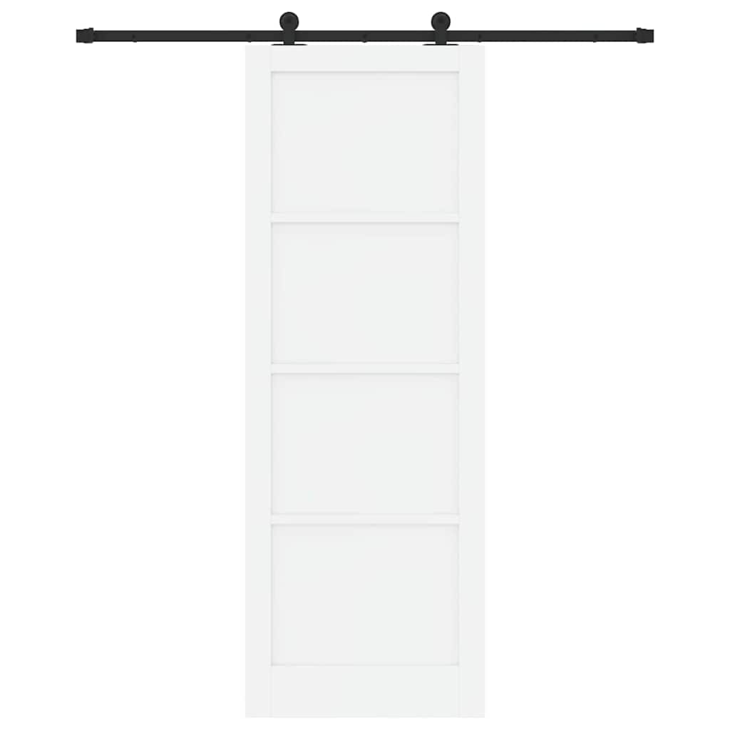 Sliding Door Set Manual White and black 32.7 x 91.4 in