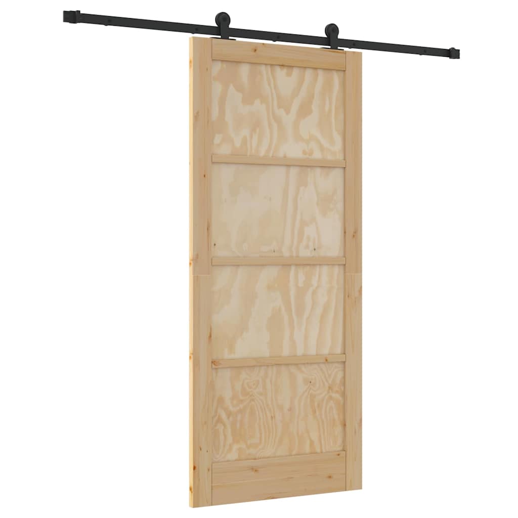 Sliding Door Set Manual natural and black 33.9 x 78.1 in