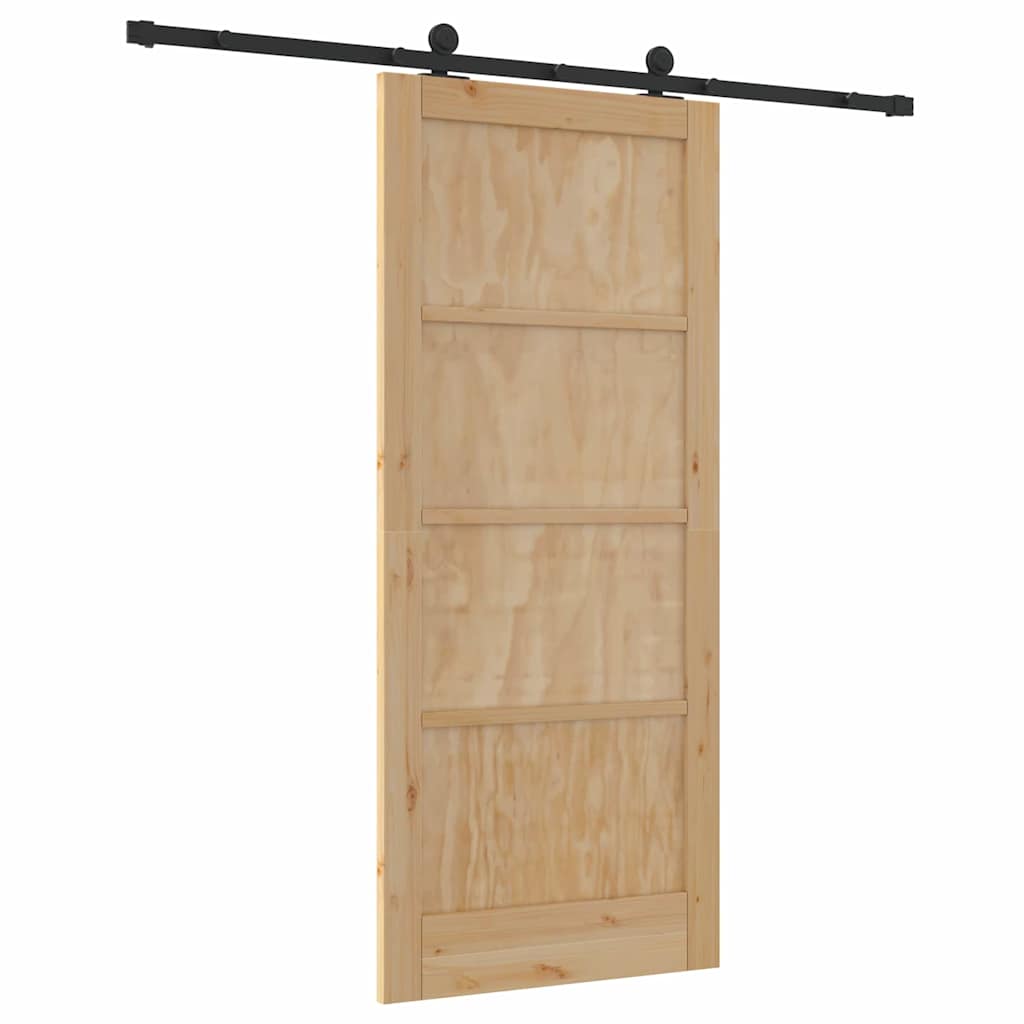 Sliding Door Set Manual natural and black 33.9 x 78.1 in