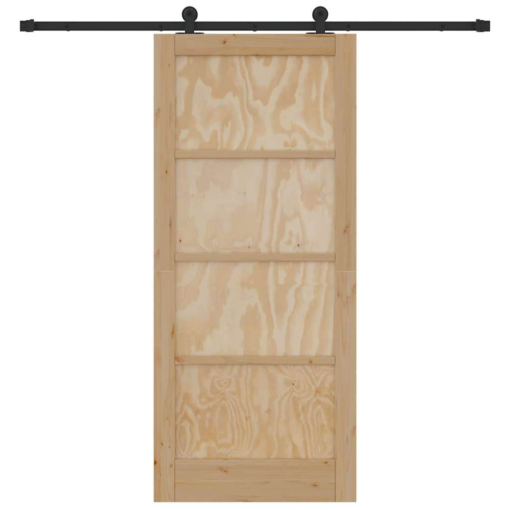Sliding Door Set Manual natural and black 33.9 x 78.1 in