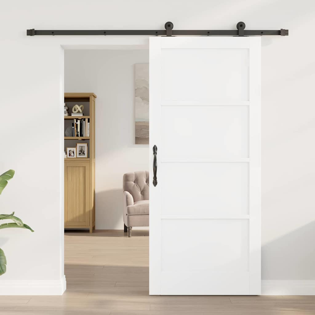 Sliding Door Set Manual White and black 33.9 x 78.1 in