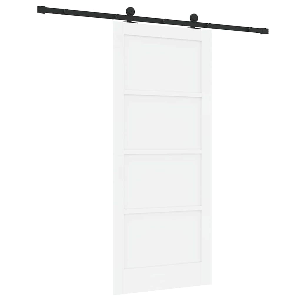 Sliding Door Set Manual White and black 33.9 x 78.1 in