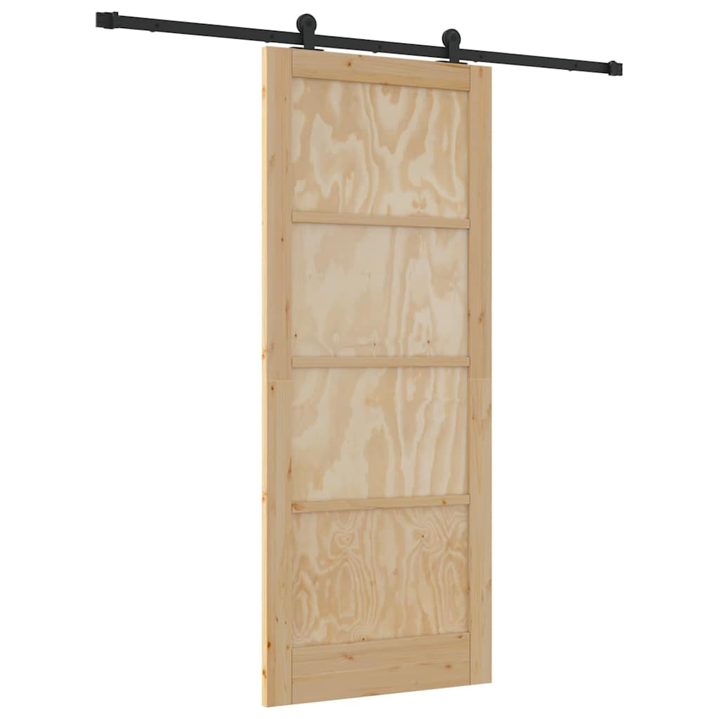 Sliding Door Set Manual natural and black 33.9 x 83.1 in