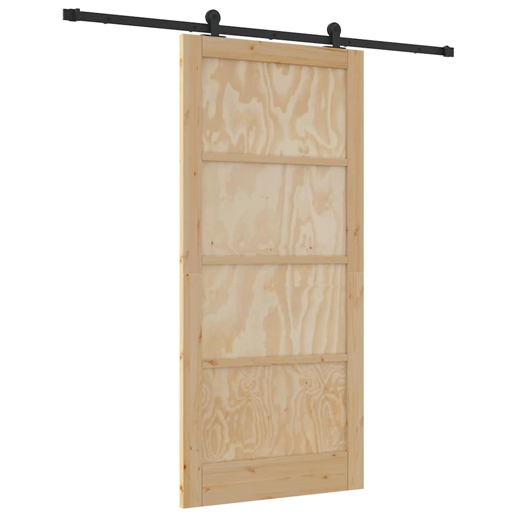 Sliding Door Set Manual natural and black 36.6 x 79.5 in