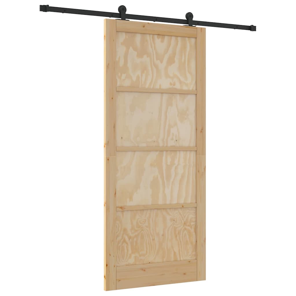 Sliding Door Set Manual natural and black 36.6 x 83.1 in