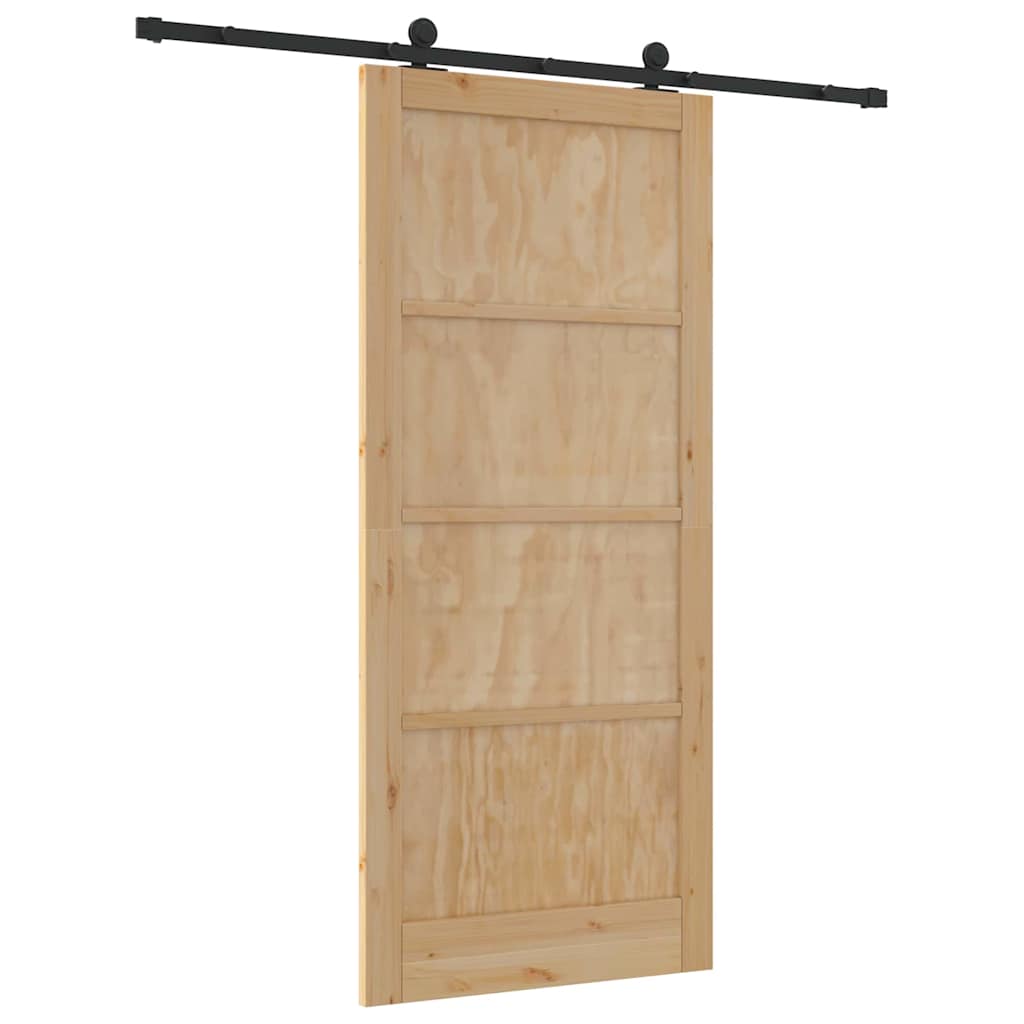 Sliding Door Set Manual natural and black 36.6 x 83.1 in