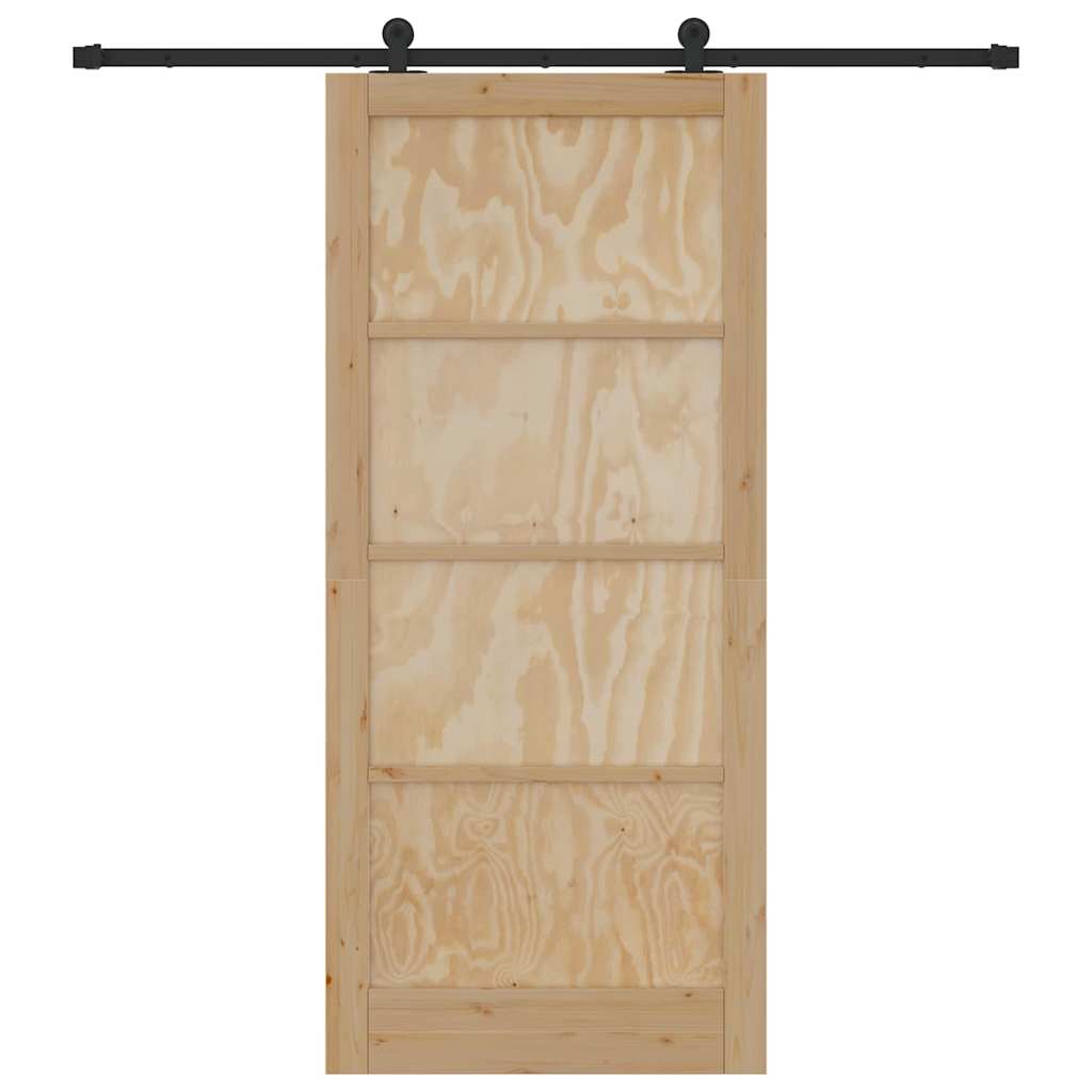 Sliding Door Set Manual natural and black 36.6 x 83.1 in
