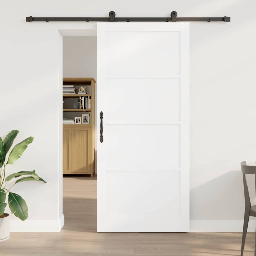 Sliding Door Set Manual White and black 36.6 x 83.1 in