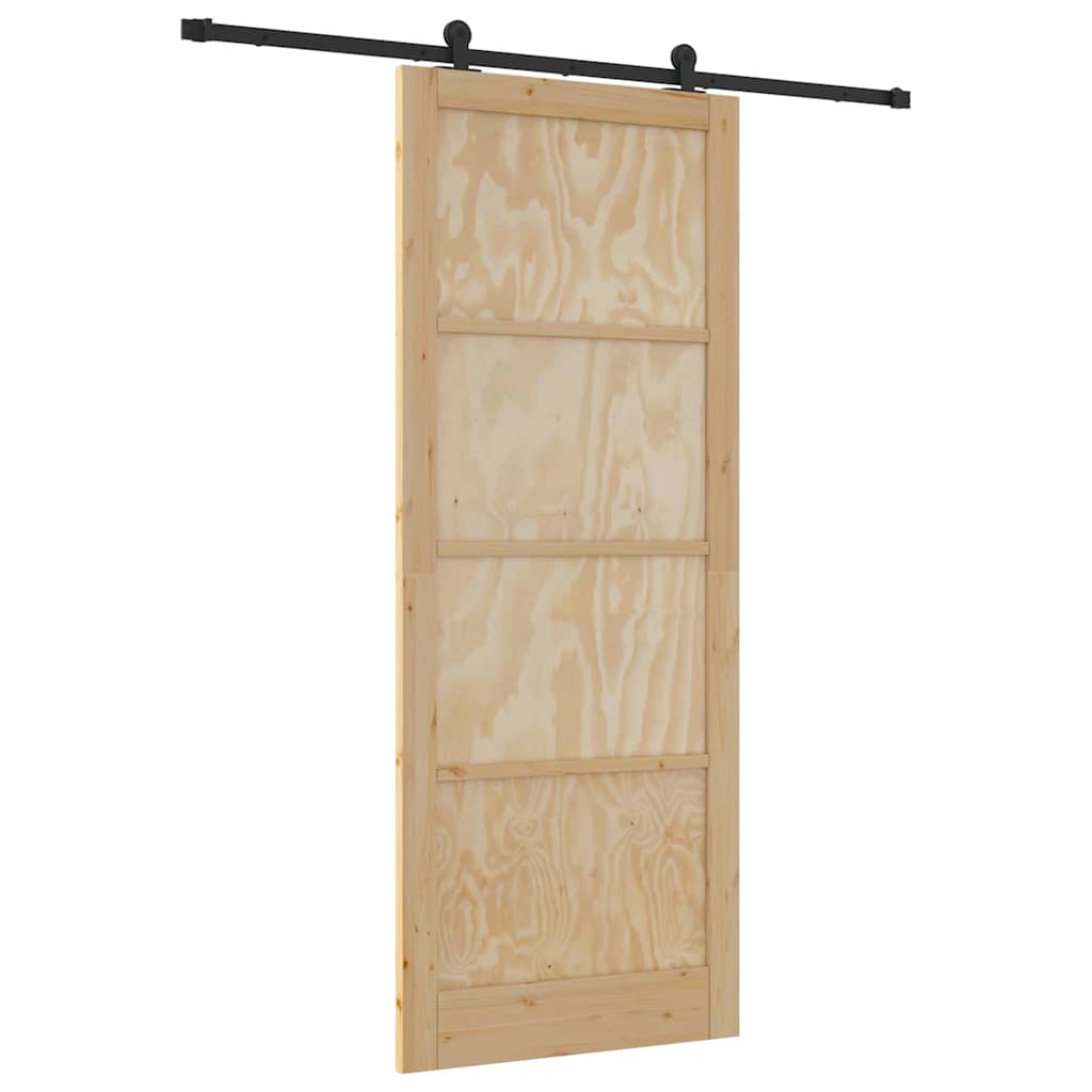 Sliding Door Set Manual natural and black 36.6 x 91.3 in