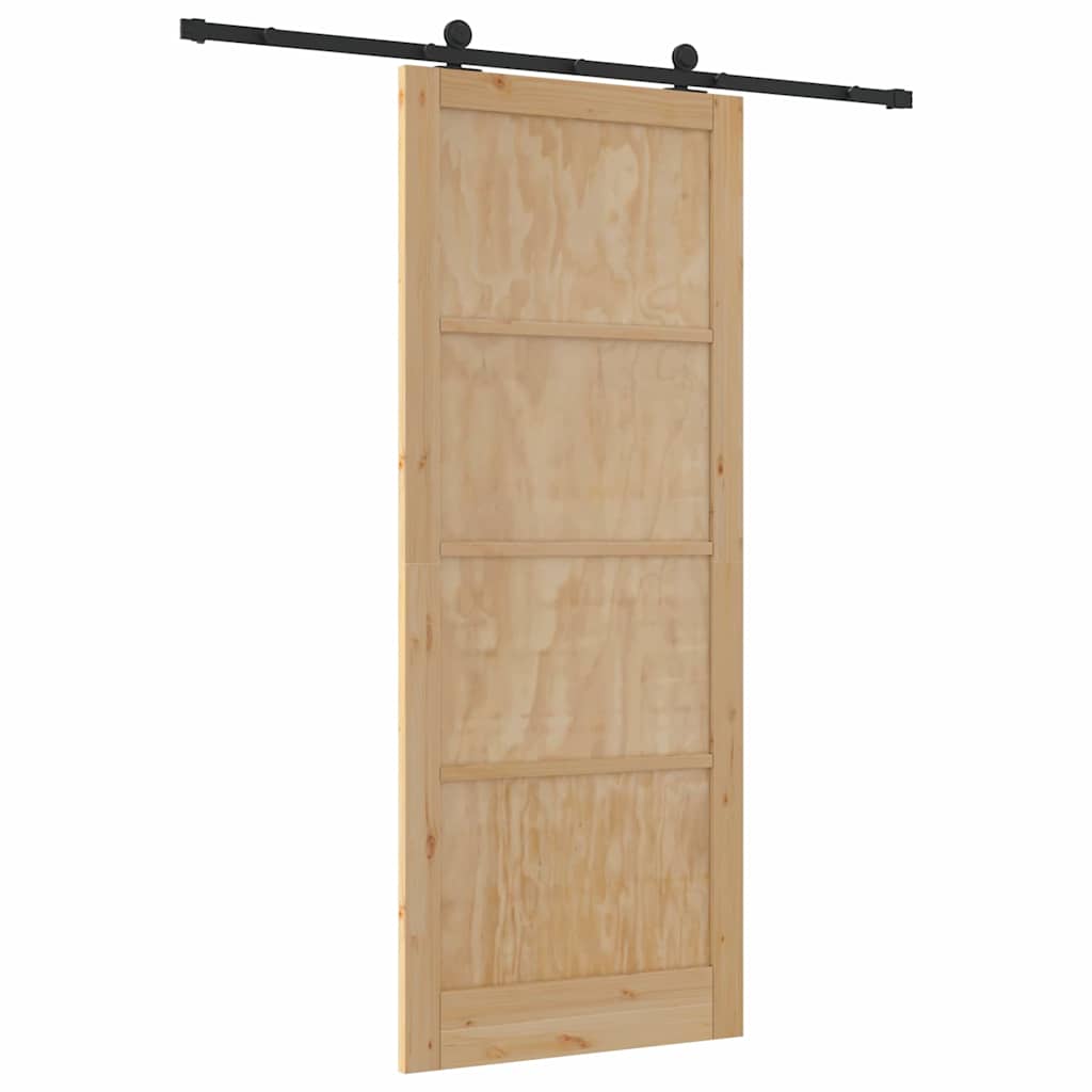Sliding Door Set Manual natural and black 36.6 x 91.3 in