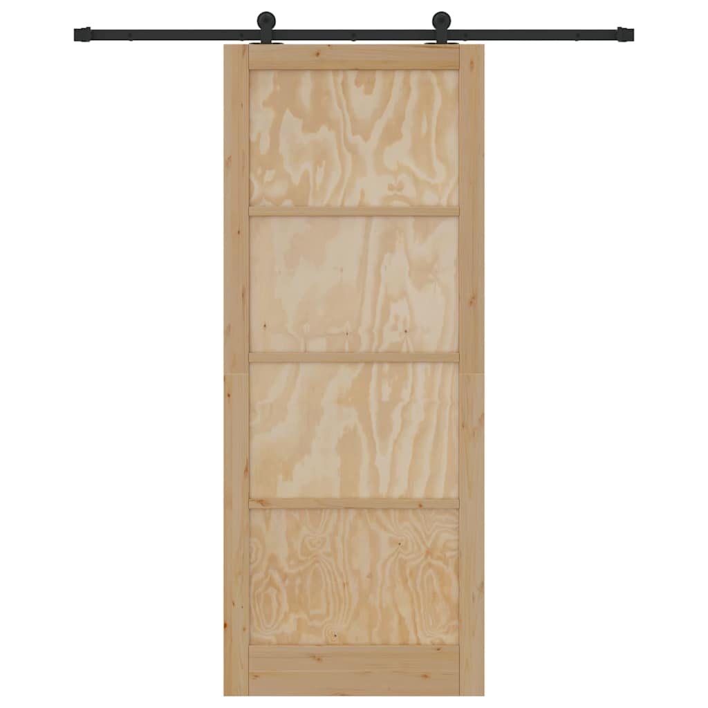 Sliding Door Set Manual natural and black 36.6 x 91.3 in
