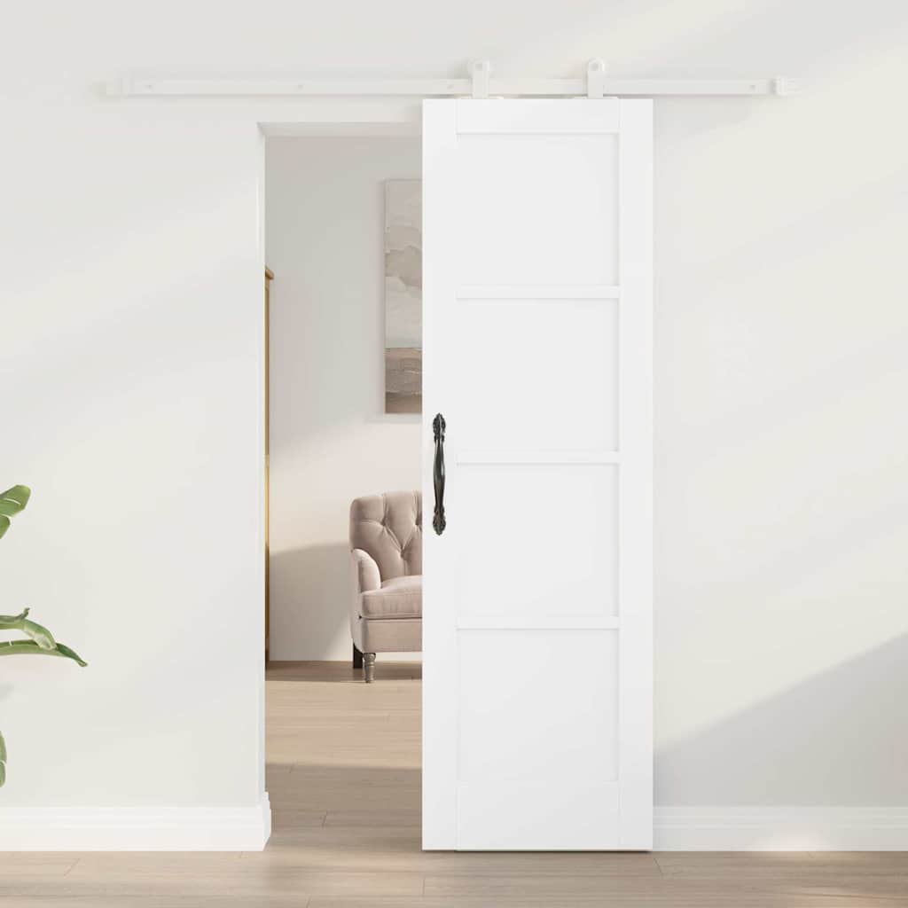 Sliding Door Set White 24 x 78.2 in Solid pine wood and steel