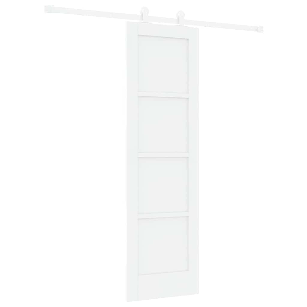 Sliding Door Set White 24 x 78.2 in Solid pine wood and steel