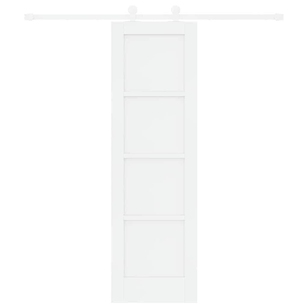 Sliding Door Set White 24 x 78.2 in Solid pine wood and steel