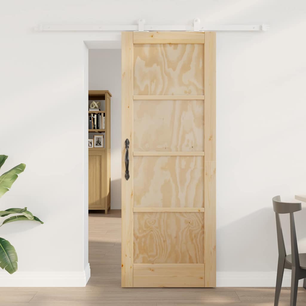 Sliding Door Set Manual Natural and white 29 x 78 in