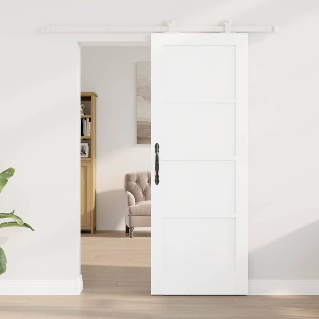 Sliding Door Set White 29 x 78 in Solid pine wood and steel
