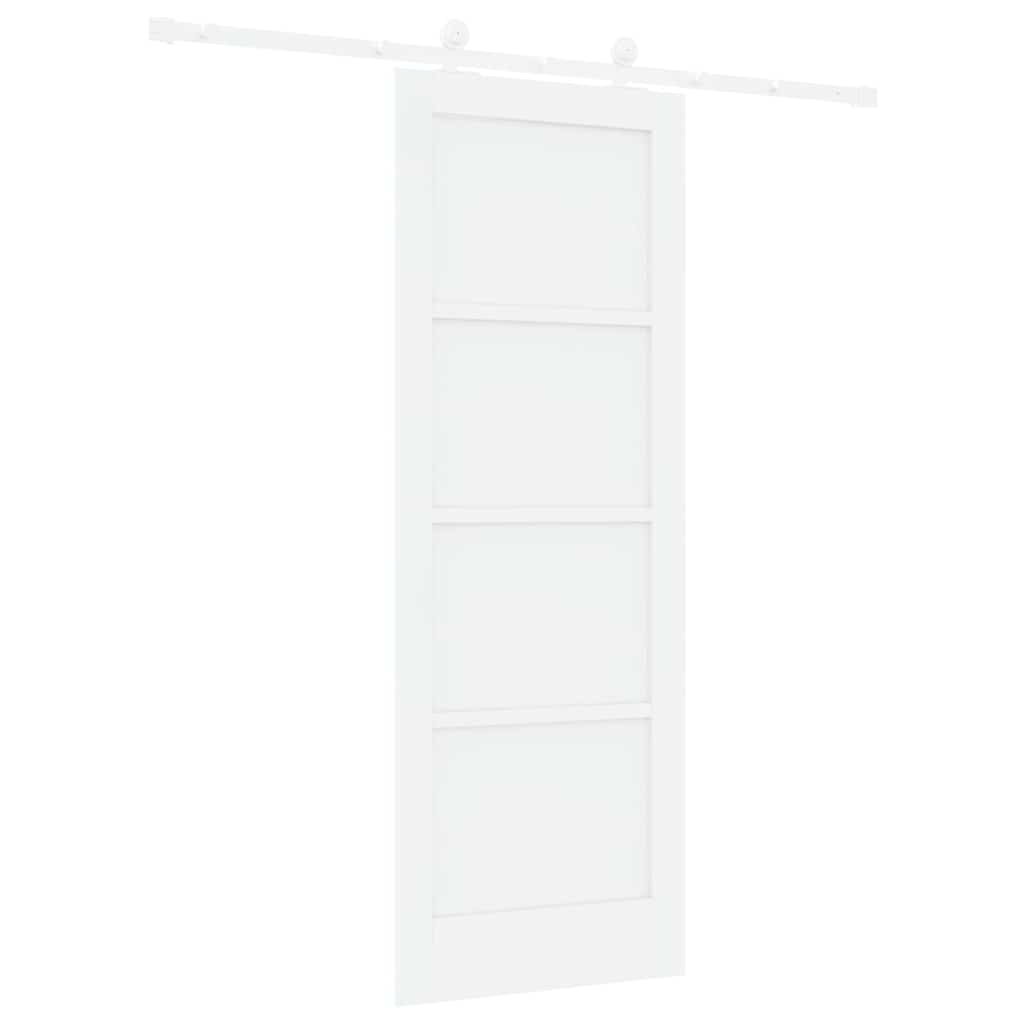Sliding Door Set White 29 x 78 in Solid pine wood and steel