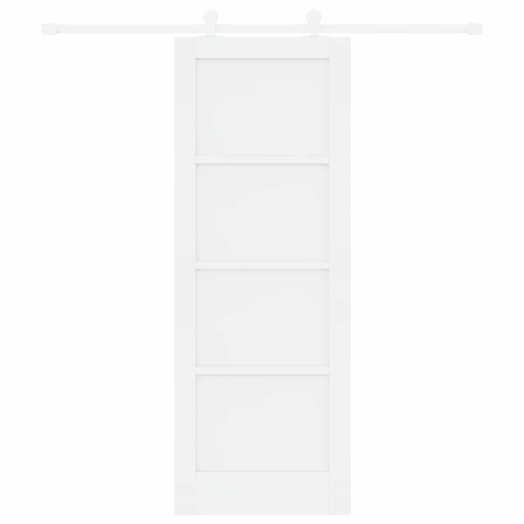 Sliding Door Set White 29 x 78 in Solid pine wood and steel