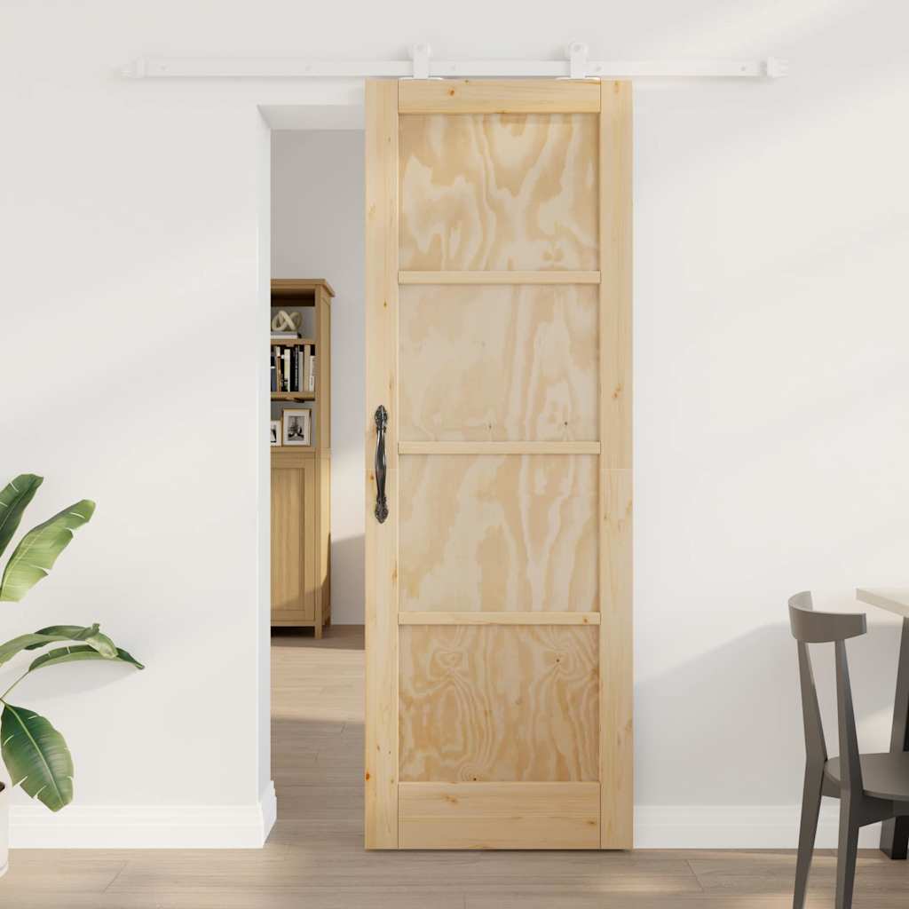 Sliding Door Set Manual Natural and white 28.9 x 83.1 in