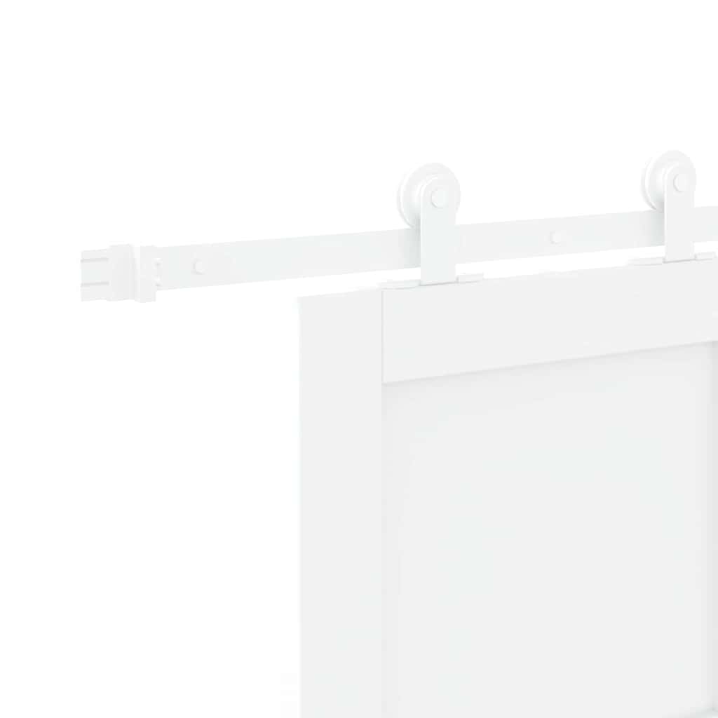 Sliding Door Set White 28.9 x 83.1 in Solid pine wood and steel