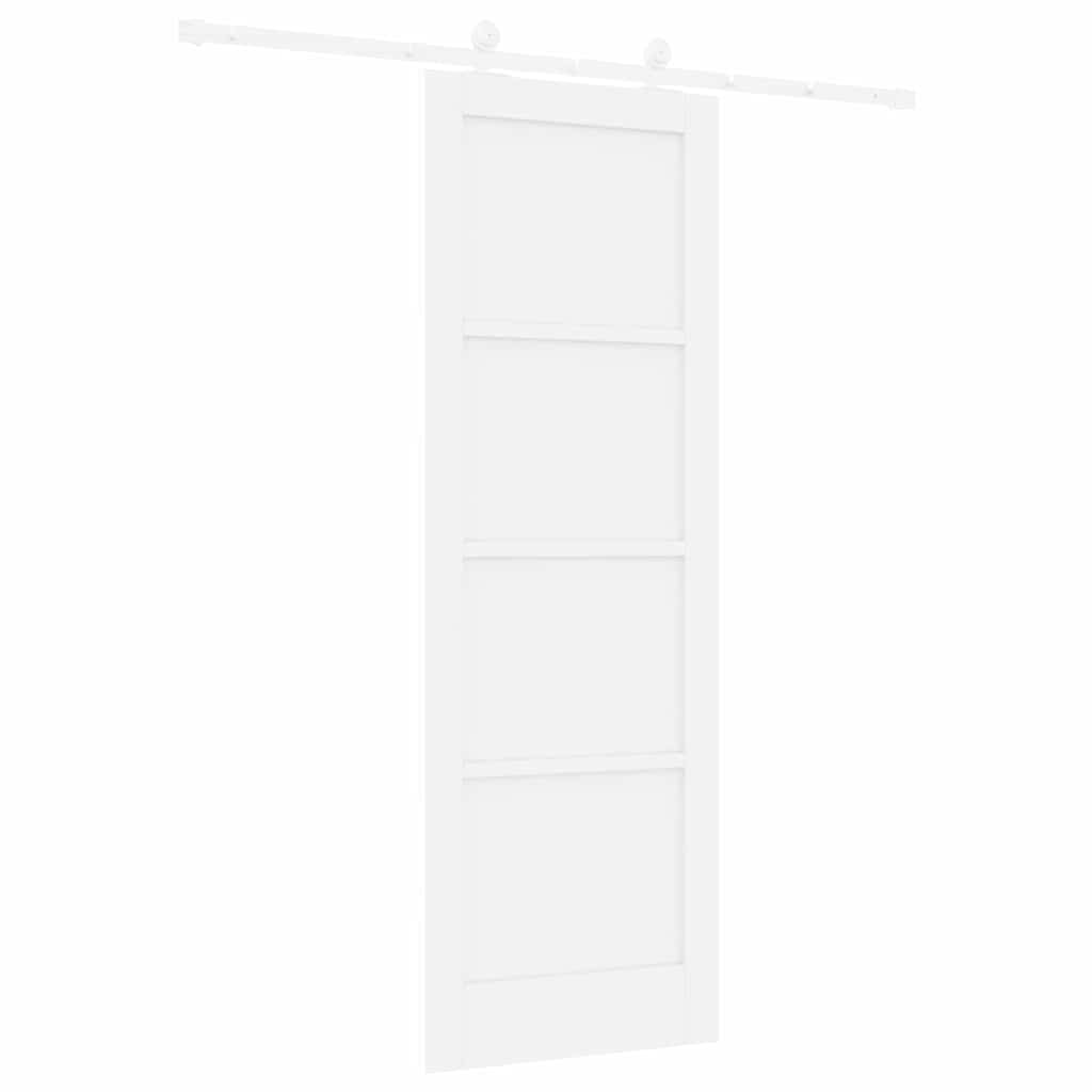 Sliding Door Set White 28.9 x 83.1 in Solid pine wood and steel