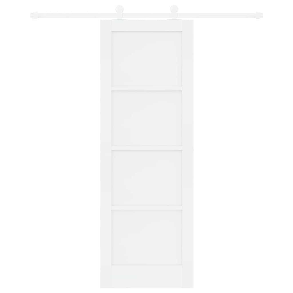Sliding Door Set White 28.9 x 83.1 in Solid pine wood and steel