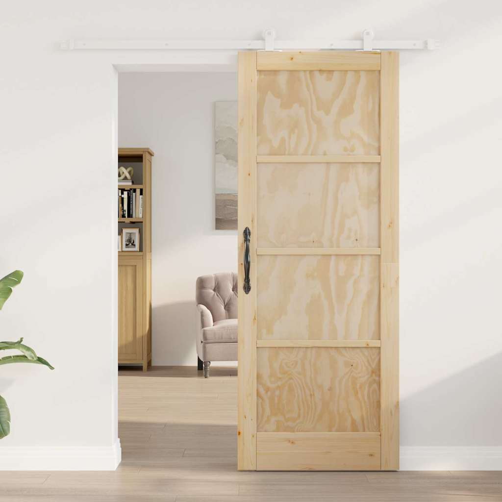 Sliding Door Set Manual Natural and white 30.7 x 79.5 in