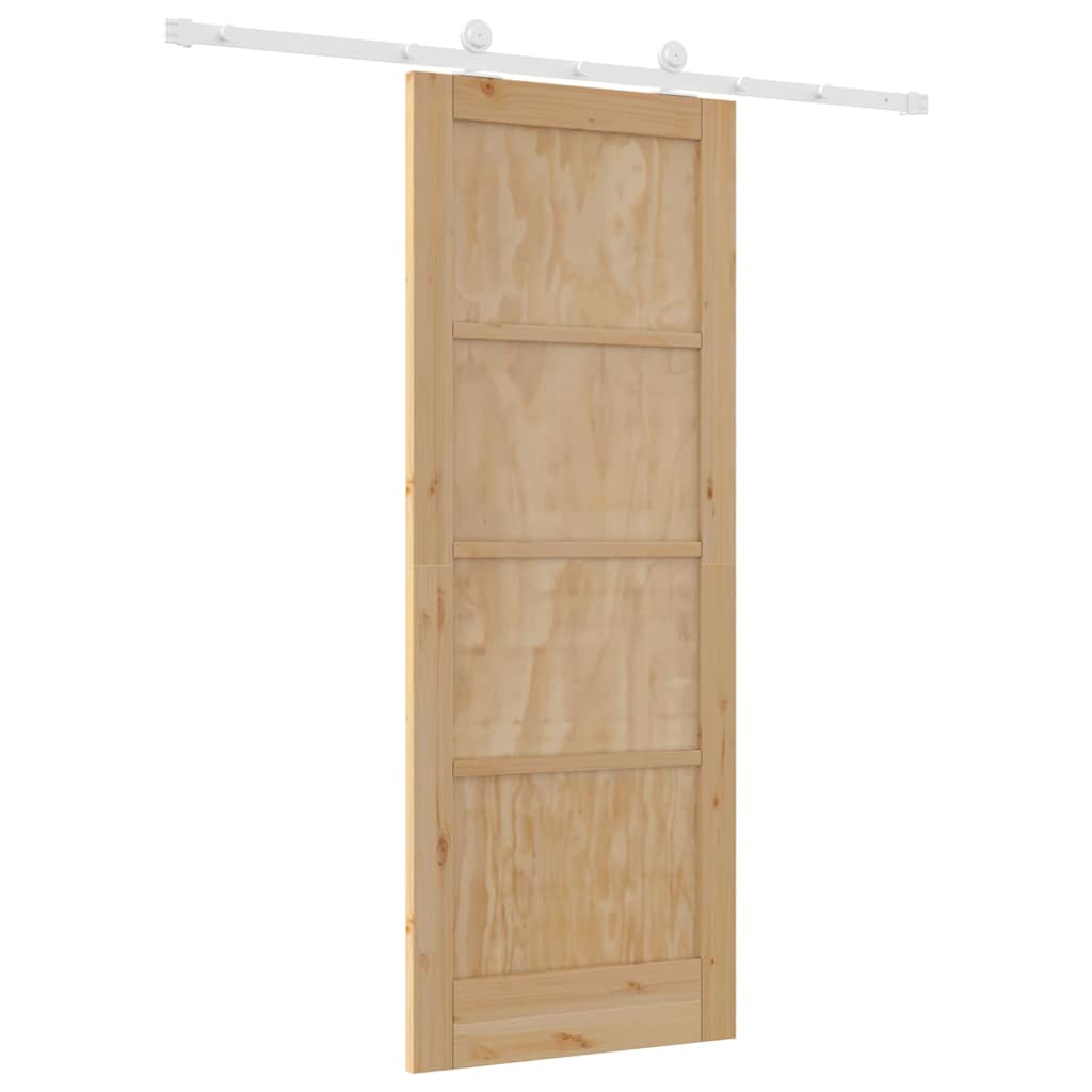 Sliding Door Set Manual Natural and white 30.7 x 79.5 in